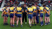 18 April 1999; Clare selector Sean Stack speaks to his players prior to the Church and General National Hurling League Division 1A match between Dublin and Clare at Parnell Park in Dublin. Photo by Damien Eagers/Sportsfile