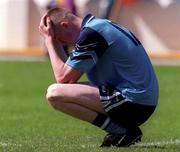 18 April 1999; A dejected Stuart Orpen of St Caimin's after GAA All-Ireland Post Primary Senior B Schools Hurling Paddy Drummond Cup Final match between St Caimin's, Clare and Enniscorthy CBS, Wexford at Croke Park in Dublin. Photo by Matt Browne/Sportsfile