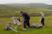 30 July 2005; The presentation area is prepared before the M Donnelly Poc Fada na hEireann Final. Annaverna Mountain Ravensdale, Cooley Mountains, Co. Louth. Picture credit; Damien Eagers / SPORTSFILE