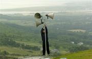 30 July 2005; The speakers are set up before the M Donnelly Poc Fada na hEireann Final. Annaverna Mountain Ravensdale, Cooley Mountains, Co. Louth. Picture credit; Damien Eagers / SPORTSFILE
