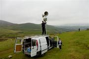 30 July 2005; The sound is set up before the M Donnelly Poc Fada na hEireann Final. Annaverna Mountain Ravensdale, Cooley Mountains, Co. Louth. Picture credit; Damien Eagers / SPORTSFILE