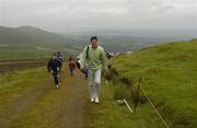 30 July 2005; Niall Quinn representing Dublin arrives for the M Donnelly Poc Fada na hEireann Final. Annaverna Mountain Ravensdale, Cooley Mountains, Co. Louth. Picture credit; Damien Eagers / SPORTSFILE