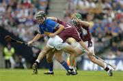 31 July 2005; John Devane, Tipperary, in action against David Collins (7) and Fergal Healy, Galway. Guinness All-Ireland Hurling Championship, Quarter-Final, Galway v Tipperary, Croke Park, Dublin. Picture credit; Brendan Moran / SPORTSFILE