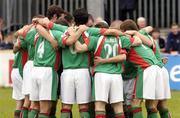31 July 2005; The Cork City team form a huddle before the game. eircom League, Premier Division, St Patrick's Athletic v Cork City, Richmond Park, Dublin. Picture credit; Matt Browne / SPORTSFILE