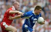 6 August 2005; Rory Woods, Monaghan, in action against Chris Lawn, Tyrone. Bank of Ireland All-Ireland Senior Football Championship Qualifier, Round 4, Tyrone v Monaghan, Croke Park, Dublin. Picture credit; Brendan Moran / SPORTSFILE