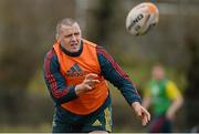 27 February 2014; Munster's James Coughlan in action during squad training ahead of their Celtic League 2013/14, Round 16, game against Scarlets on Saturday. Munster Rugby Squad Training, Cork Institute of Technology, Bishopstown, Cork. Picture credit: Diarmuid Greene / SPORTSFILE