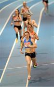26 February 2014; Diane Ramsey leads the race on her way to winning the women's 400m event during the AIT International Arena Grand Prix. Athlone Institute of Technology International Arena, Athlone, Co. Westmeath. Picture credit: Stephen McCarthy / SPORTSFILE