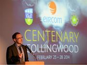 28 February 2014; Republic of Ireland manager Martin O'Neill speaking at the Eircom Centenary Collingwood Cup Dinner. UCD Sports Centre, Belfield, Dublin. Picture credit: Barry Cregg / SPORTSFILE
