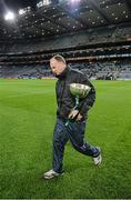 1 March 2014; The Leinster manager Joe Dooley carries the cup back to the dressing room. GAA Hurling Interprovincial Championship Final, Leinster v Connacht, Croke Park, Dublin. Picture credit: Ray McManus / SPORTSFILE