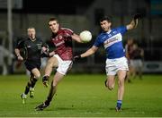 1 March 2014; Fiontán Ó Curraoin, Galway, in action against Colm Begley, Laois. Allianz Football League, Division 2, Round 3, Laois v Galway, O'Moore Park, Portlaoise, Co. Laois. Picture credit: Barry Cregg / SPORTSFILE