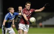 1 March 2014; Fiontán Ó Curraoin, Galway, in action against Mark Timmons, Laois. Allianz Football League, Division 2, Round 3, Laois v Galway, O'Moore Park, Portlaoise, Co. Laois. Picture credit: Barry Cregg / SPORTSFILE