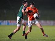 1 March 2014; Stephen Harold, Armagh, in action against Eoghan Harrington, Meath. Allianz Football League, Division 2, Round 3, Meath v Armagh, Páirc Tailteann, Navan, Co. Meath. Picture credit: Ramsey Cardy / SPORTSFILE