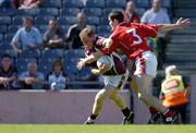 7 August 2005; Michael Donnellan, Galway, in action against Graham Canty, Cork. Bank of Ireland Senior Football Championship Quarter-Final, Galway v Cork, Croke Park, Dublin. Picture credit; Brendan Moran / SPORTSFILE