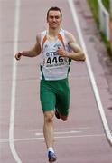 10 August 2005; Paul Hession, Ireland, croses the line to finish in fifth place in his Men's 200m quarter-final. 2005 IAAF World Athletic Championships, Helsinki, Finland. Picture credit; Pat Murphy / SPORTSFILE