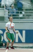 10 August 2005; Eileen O'Keeffe, Ireland, watches her second throw during the Women's Hammer Throw qualification competition. 2005 IAAF World Athletic Championships, Helsinki, Finland. Picture credit; Pat Murphy / SPORTSFILE