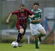 11 August 2005; Aidan O'Keeffe, Bohemians, in action against Colm Tresson, Bray Wanderers. eircom League, Premier Division, Bohemians v Bray Wanderers, Dalymount Park, Dublin. Picture credit; Brian Lawless / SPORTSFILE