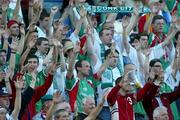11 August 2005; Cork City fans cheering on their team. UEFA Cup, 2nd round, 1st leg, Djurgardens IF v Cork City, Rasunda Stadium, Solna, Stockholm, Sweden. Picture credit; Paddy Cummins / SPORTSFILE
