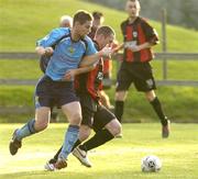 12 August 2005; Sean Prunty, Longford Town, in action against Robbie Martin, UCD. eircom League, Premier Division, UCD v Longford Town, Belfield Park, UCD, Dublin. Picture credit; Matt Browne / SPORTSFILE