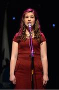 1 March 2014; Louise Gavin, Castlebar MItchels, Co. Mayo, competing in the Solo Singing competition during the All-Ireland Scór na nÓg Championship Finals 2014. TF Royal Theatre, Castlebar, Co. Mayo. Picture credit: Pat Murphy / SPORTSFILE