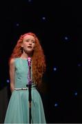 1 March 2014; Molly Donnery, Camros, Co. Laois, on her way to winning the Solo Singing competition during the All-Ireland Scór na nÓg Championship Finals 2014. TF Royal Theatre, Castlebar, Co. Mayo. Picture credit: Pat Murphy / SPORTSFILE