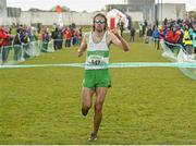 2 March 2014; Mick Clohisey, Raheny Shamrocks, celebrates winning the Senior Men's 12000m at the Woodie’s DIY Inter Club & Juvenile Relay Cross Country Championships of Ireland. Dundalk Institute of Technology, Dundalk, Co. Louth. Picture credit: Matt Browne / SPORTSFILE