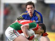 2 March 2014; Diarmuid O'Connor, Mayo, in action against David Moran, Kerry. Allianz Football League, Division 1, Round 3, Mayo v Kerry, Elverys MacHale Park, Castlebar, Co. Mayo. Picture credit: Pat Murphy / SPORTSFILE
