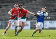 2 March 2014; Barry John Keane, Kerry, in action against Aidan O'Shea and Colm Boyle, left, Mayo. Allianz Football League, Division 1, Round 3, Mayo v Kerry, Elverys MacHale Park, Castlebar, Co. Mayo. Picture credit: Pat Murphy / SPORTSFILE