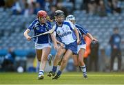 2 March 2014; Maria Walsh, Milford, in action against Siobhán Gardiner, right, and Andrea Mullins, Ardrahan. AIB All-Ireland Senior Camogie Club Championship Final, Ardrahan v Milford, Croke Park, Dublin. Picture credit: Barry Cregg / SPORTSFILE