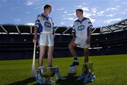 10 August 2005; Henry Shefflin, left, Kilkenny, and Alan Brogan, Dublin, at the announcement that ESB will sponsor the Minor Football and Hurling Championships for the next three years. Croke Park, Dublin. Picture credit; David Maher / SPORTSFILE