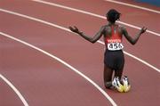 14 August 2005; Catherine Ndereba, Kenya, prays after finishing second in the Women's Marathon. 2005 IAAF World Athletic Championships, Helsinki, Finland. Picture credit; Pat Murphy / SPORTSFILE