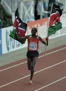 14 August 2005; Benjamin Limo, Kenya, celebrates victory in the Men's 5000m Final. 2005 IAAF World Athletic Championships, Helsinki, Finland. Picture credit; Pat Murphy / SPORTSFILE