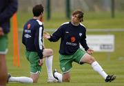 15 August 2005; Kevin Kilbane and Gary Breen, left, Republic of Ireland, during squad training. Malahide FC, Gannon Park, Malahide, Dublin. Picture credit; Brendan Moran / SPORTSFILE