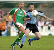 15 August 2005; John O'Flynn, Cork City, in action against Dave Rogers, Shelbourne. eircom League, Premier Division, Cork City v Shelbourne, Turners Cross, Cork. Picture credit; David Maher / SPORTSFILE