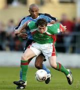 15 August 2005; Joe Gamble, Cork City, in action against Curtis Fleming, Shelbourne. eircom League, Premier Division, Cork City v Shelbourne, Turners Cross, Cork. Picture credit; David Maher / SPORTSFILE