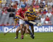 14 August 2005; Tom Kenny, Cork, in action against Brian O'Connell, Clare. Guinness All-Ireland Senior Hurling Championship Semi-Final, Cork v Clare, Croke Park, Dublin. Picture credit; Brian Lawless / SPORTSFILE