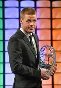 2 March 2014; Republic of Ireland International James McCarthy with the Young International player of the year at the Three FAI International Football Awards. RTE Studios, Donnybrook, Dublin. Picture credit: David Maher / SPORTSFILE