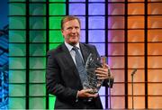 2 March 2014; Ronnie Whelan with his Hall of Fame award at the Three FAI International Football Awards. RTE Studios, Donnybrook, Dublin. Picture credit: David Maher / SPORTSFILE