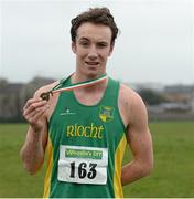 2 March 2014; Brendan O'Connor from An Riocht A.C. Co. Kerry after he came third in the Junior Men 6000m at the Woodie’s DIY Inter Club & Juvenile Relay Cross Country Championships of Ireland. Dundalk Institute of Technology, Dundalk, Co. Louth Picture credit: Matt Browne / SPORTSFILE