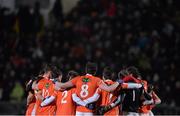 1 March 2014; Armagh team huddle before the match. Allianz Football League, Division 2, Round 3, Meath v Armagh, Páirc Tailteann, Navan, Co. Meath. Picture credit: Ramsey Cardy / SPORTSFILE