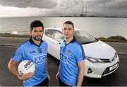 3 March 2014; At the announcement of Toyota Ireland becoming the official car partner to Dublin GAA are Dublin footballer Cian O'Sullivan, left, and Dublin hurler Michael Carton. As part of the three year deal Toyota will provide a total of 16 vehicles which will see players and management of the Dublin senior football and hurling teams enjoy the comfort, quality and reliability that Toyota vehicles are renowned for. Bull Island, Dublin. Photo by Sportsfile