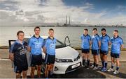 3 March 2014; At the announcement of Toyota Ireland becoming the official car partner to Dublin GAA are, from left, Dublin footballers Stephen Cluxton, James McCarthy, Jonny Cooper, Eoghan O'Gara, Rory O'Carroll, Cian O'Sullivan and Darren Daly. As part of the three year deal Toyota will provide a total of 16 vehicles which will see players and management of the Dublin senior football and hurling teams enjoy the comfort, quality and reliability that Toyota vehicles are renowned for. Bull Island, Dublin. Photo by Sportsfile
