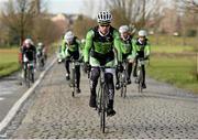 4 March 2014; Marcus Christie of the An Post Chain Reaction Sean Kelly Team during a training ride following the 2014 team launch in Tielt, Belgium. Picture credit: Stephen McCarthy / SPORTSFILE