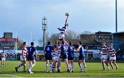 4 March 2014; Will Conors, Clongowes Wood College SJ, wins possession in a lineout. Beauchamps Leinster Schools Senior Cup, Semi-Final, St. Andrew’s College v Clongowes Wood College SJ, Donnybrook Stadium, Donnybrook, Dublin. Picture credit: Barry Cregg / SPORTSFILE