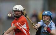14 August 2005; Marie Larkin, Armagh, in action against Joyce Donnelly, Dublin. All-Ireland Junior Camogie Championship Semi-Final, Dublin v Armagh, Parnell Park, Dublin. Picture credit; David Maher / SPORTSFILE
