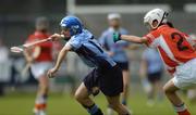 14 August 2005; Emer Lucey, Dublin, in action against Marie Larkin, Armagh. All-Ireland Junior Camogie Championship Semi-Final, Dublin v Armagh, Parnell Park, Dublin. Picture credit; David Maher / SPORTSFILE