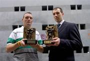 15 August 2005; Sean McMahon, Clare hurler, right, and Paddy Bradley, Derry footballer, who were presented with the Vodafone Player of the Month awards for the month of July. Westbury Hotel, Dublin. Picture credit; Damien Eagers / SPORTSFILE