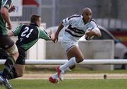 19 August 2005; Alesana Tuilagi, Leicester Tigers, in action against Conor McPhilips, Connacht. Connacht Pre-Season Friendly 2005-2006, Connacht v Leicester Tigers, Sportsground, Galway. Picture credit; Damien Eagers / SPORTSFILE