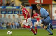 19 August 2005; Wesley Hoolahan, Shelbourne, in action against Mark Duggan, Bohemians. eircom League, Premier Division, Shelbourne v Bohemians, Tolka Park, Dublin. Picture credit; Brian Lawless / SPORTSFILE