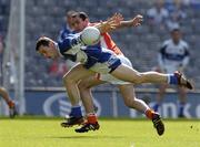 20 August 2005; Padraig McMahon, Laois, in action against Martin O'Rourke, Armagh. Bank of Ireland All-Ireland Senior Football Championship Quarter-Final, Armagh v Laois, Croke Park, Dublin. Picture credit; David Maher / SPORTSFILE