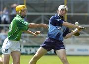 20 August 2005; John McCaffrey, Dublin, in action against Bryan O'Sullivan, Limerick. All-Ireland Minor Hurling Championship Semi-Final, Limerick v Dublin, Nowlan Park, Kilkenny. Picture credit; Matt Browne / SPORTSFILE